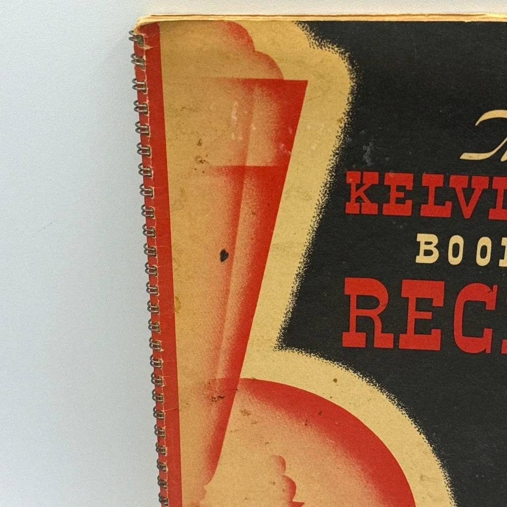 Kelvinator Book of Recipes Vtg Spiral Cookbook Art Deco Detroit Mi 50's Retro